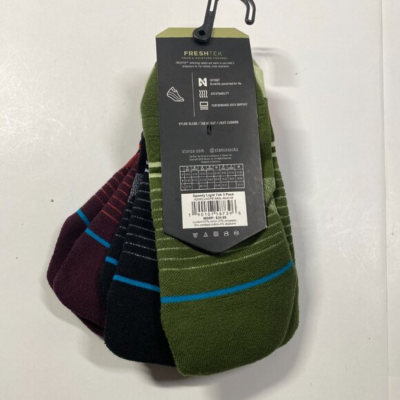 NWT Stance Freshtek Performance Cushion Sock -Tab Height - Medium - 3 Pack - Picture 3 of 4